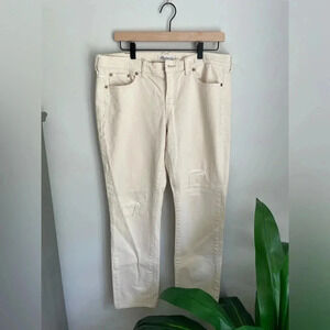 Madewell Cream Distressed Knee Denim Pants Size 30